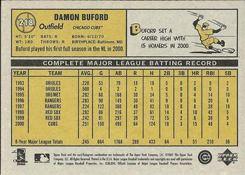 2001 Upper Deck Vintage #218 Damon Buford Back