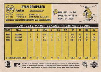2001 Upper Deck Vintage #264 Ryan Dempster Back