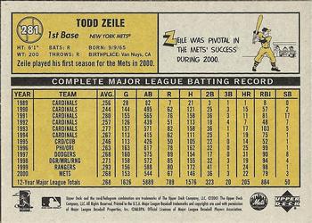 2001 Upper Deck Vintage #281 Todd Zeile Back