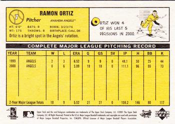 2001 Upper Deck Vintage #7 Ramon Ortiz Back