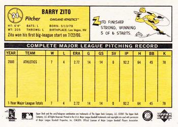 2001 Upper Deck Vintage #21 Barry Zito Back