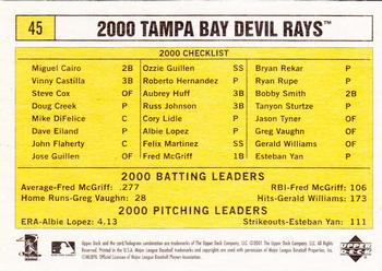 2001 Upper Deck Vintage #45 Tampa Bay Devil Rays Back
