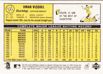 2001 Upper Deck Vintage #49 Omar Vizquel Back