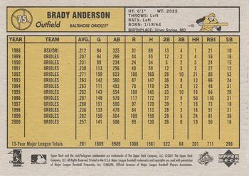 2001 Upper Deck Vintage #75 Brady Anderson Back