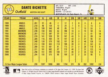 2001 Upper Deck Vintage #96 Dante Bichette Back