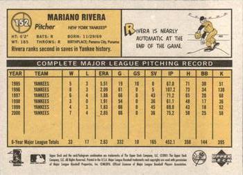 2001 Upper Deck Vintage #152 Mariano Rivera Back