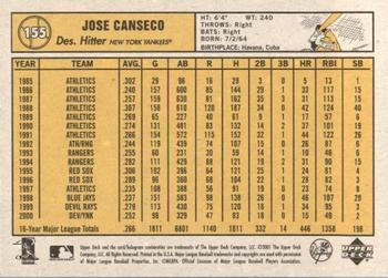 2001 Upper Deck Vintage #155 Jose Canseco Back