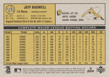 2001 Upper Deck Vintage #162 Jeff Bagwell Back