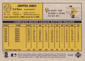2001 Upper Deck Vintage #176 Chipper Jones Back