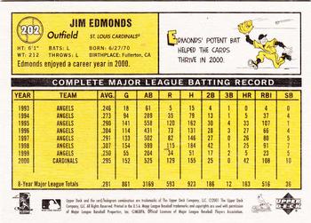 2001 Upper Deck Vintage #202 Jim Edmonds Back