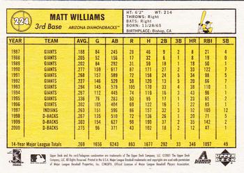 2001 Upper Deck Vintage #224 Matt Williams Back