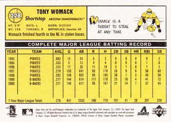 2001 Upper Deck Vintage #228 Tony Womack Back