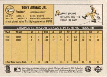 2001 Upper Deck Vintage #248 Tony Armas Jr. Back
