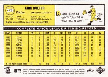 2001 Upper Deck Vintage #259 Kirk Rueter Back
