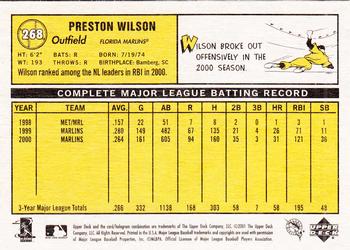 2001 Upper Deck Vintage #268 Preston Wilson Back