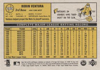 2001 Upper Deck Vintage #285 Robin Ventura Back
