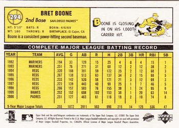 2001 Upper Deck Vintage #294 Bret Boone Back