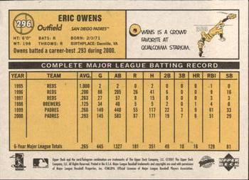 2001 Upper Deck Vintage #296 Eric Owens Back