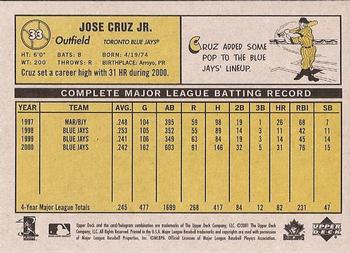 2001 Upper Deck Vintage #33 Jose Cruz Jr. Back