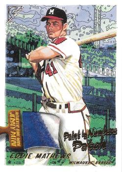 2003 Topps Gallery Hall of Fame - Paint by Number Patch Relics #PN-EM Eddie Mathews Front
