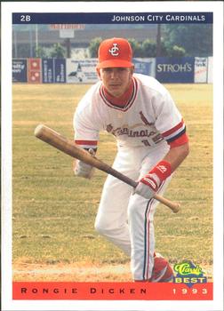 1993 Classic Best Johnson City Cardinals #9 Rongie Dicken Front