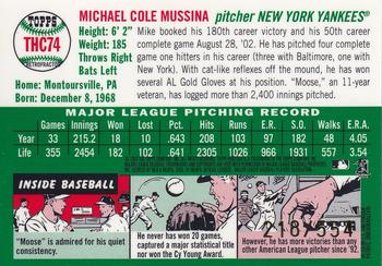 2003 Topps Heritage - Chrome Refractors #THC74 Mike Mussina Back