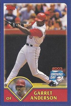 2003 Topps Opening Day - Mini Stickers #NNO Garret Anderson Front