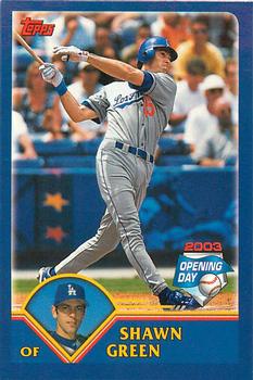 2003 Topps Opening Day - Mini Stickers #NNO Shawn Green Front