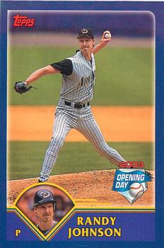 2003 Topps Opening Day - Mini Stickers #NNO Randy Johnson Front