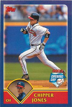 2003 Topps Opening Day - Mini Stickers #NNO Chipper Jones Front
