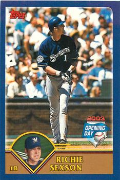2003 Topps Opening Day - Mini Stickers #NNO Richie Sexson Front
