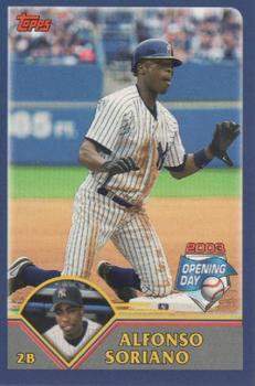 2003 Topps Opening Day - Mini Stickers #NNO Alfonso Soriano Front