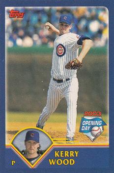 2003 Topps Opening Day - Mini Stickers #NNO Kerry Wood Front
