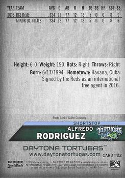 2017 Choice Daytona Tortugas #22 Alfredo Rodriguez Back