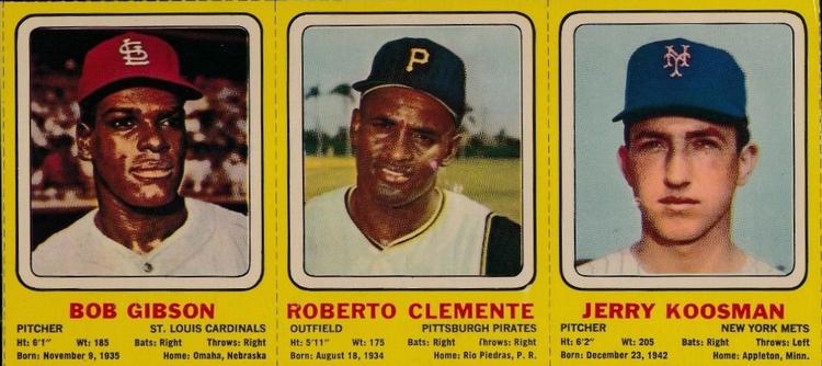 1970 Transogram Statues Cards - Panels #NNO Bob Gibson / Roberto Clemente / Jerry Koosman Front
