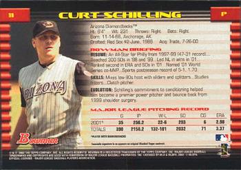 2002 Bowman #11 Curt Schilling Back