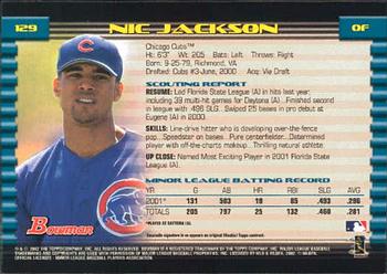 2002 Bowman #129 Nic Jackson Back