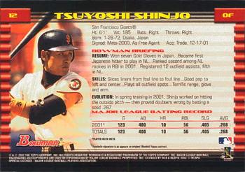 2002 Bowman #12 Tsuyoshi Shinjo Back