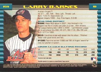 2002 Bowman #159 Larry Barnes Back