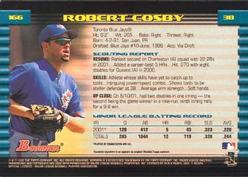 2002 Bowman #166 Robert Cosby Back