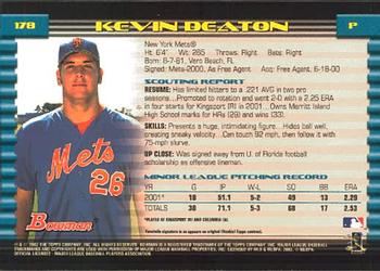 2002 Bowman #178 Kevin Deaton Back