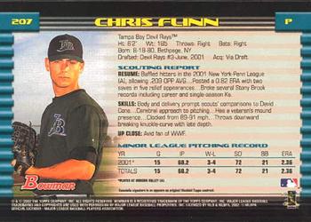 2002 Bowman #207 Chris Flinn Back