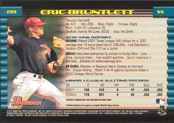 2002 Bowman #213 Eric Bruntlett Back