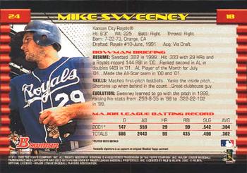 2002 Bowman #24 Mike Sweeney Back