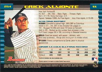 2002 Bowman #254 Erick Almonte Back
