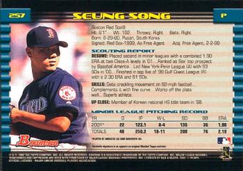 2002 Bowman #257 Seung Song Back