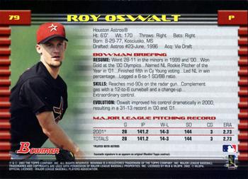 2002 Bowman #79 Roy Oswalt Back