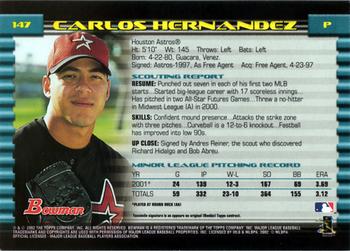 2002 Bowman #147 Carlos Hernandez Back