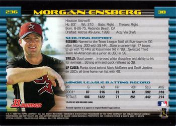 2002 Bowman #236 Morgan Ensberg Back
