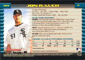 2002 Bowman #329 Jon Rauch Back